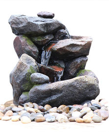 China Felsen-Wasser-Brunnen im Freien, Steinwasserfall-Brunnen mit Zement-Material fournisseur