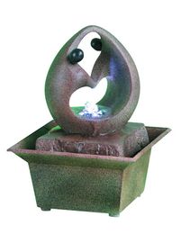 China Moderne Schattenbild Faux Polyresin-Tischplatte-Wasser-Brunnen für Haus, Marmorfarbe fournisseur