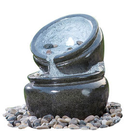 China Traditionelle schwarze Marmorbetonwerkstein-Brunnen im Freien im Magnesiumoxyd-Material fournisseur